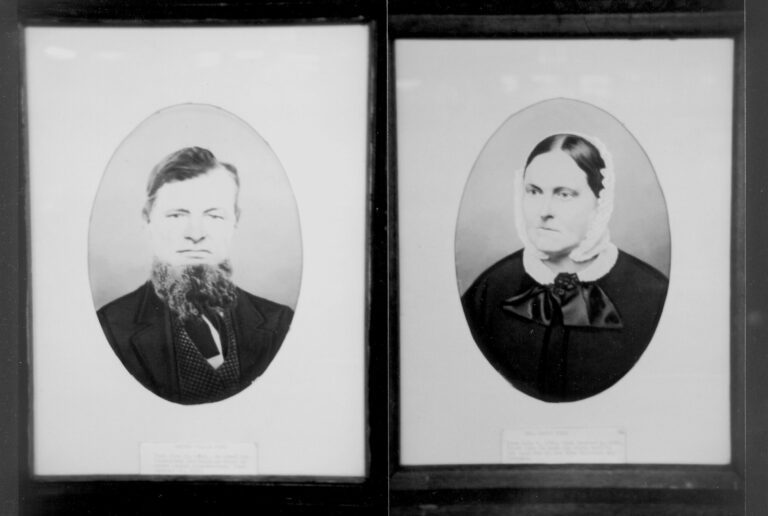 nathanesther - Oregon Trail Genealogy Black an white photos of a man and woman in an oval frame
