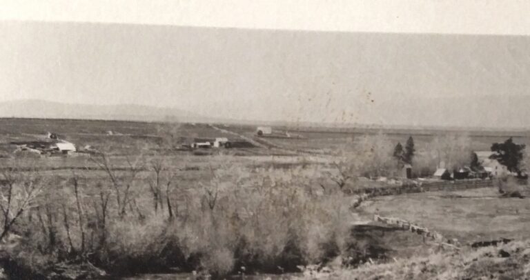 Strawberry School in background, foreground right is Kent Ranch 1919 in Prairie City Oregon 2 - Oregon Trail Genealogy